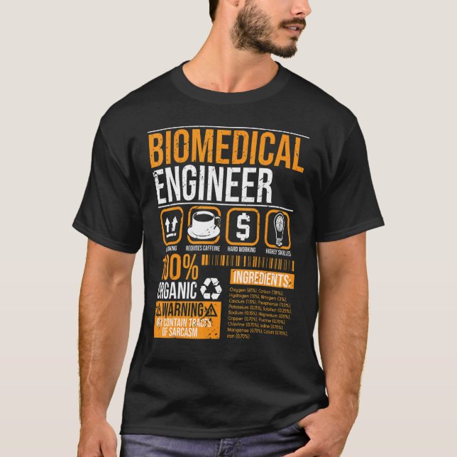 Camiseta Ingeniero biomédico etiqueta motor biomédico (Anverso)