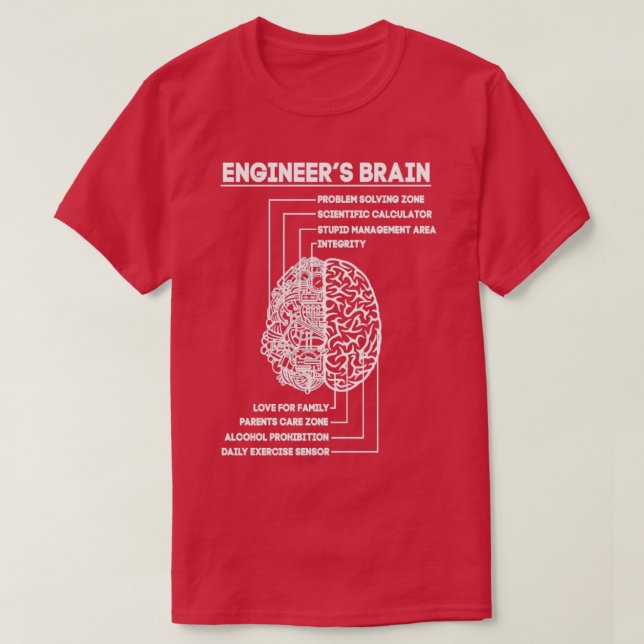 Camiseta Ingeniero Brain Funny Engineering (Diseño del anverso)