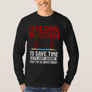 Camiseta Ingeniero Civil Constructor de Puentes Estudiante 