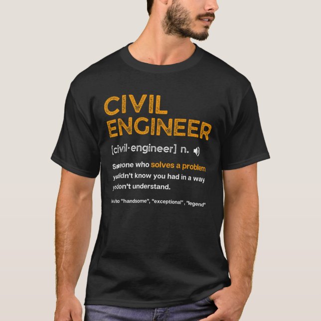 Camiseta Ingeniero Civil Ingeniero en Definición Graciosa T (Anverso)
