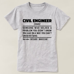 Camiseta Ingeniero Civil Noun Engineering Worker Sarcástico