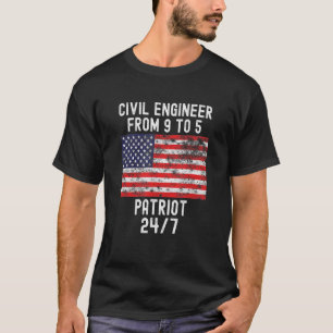 Camiseta Ingeniero Civil Patrio Patriótico 4 De Julio Eeuu 