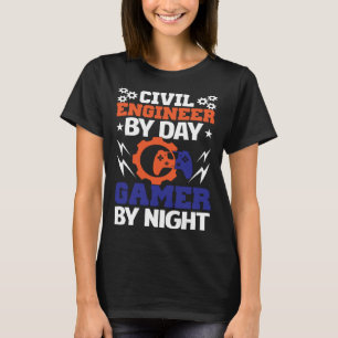 Camiseta Ingeniero Civil Por Jugador De Día Por Ingeniería 