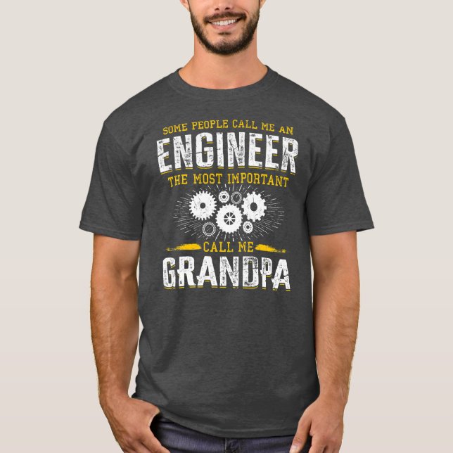 Camiseta Ingeniero de abuelo de ingeniería para hombres  (Anverso)