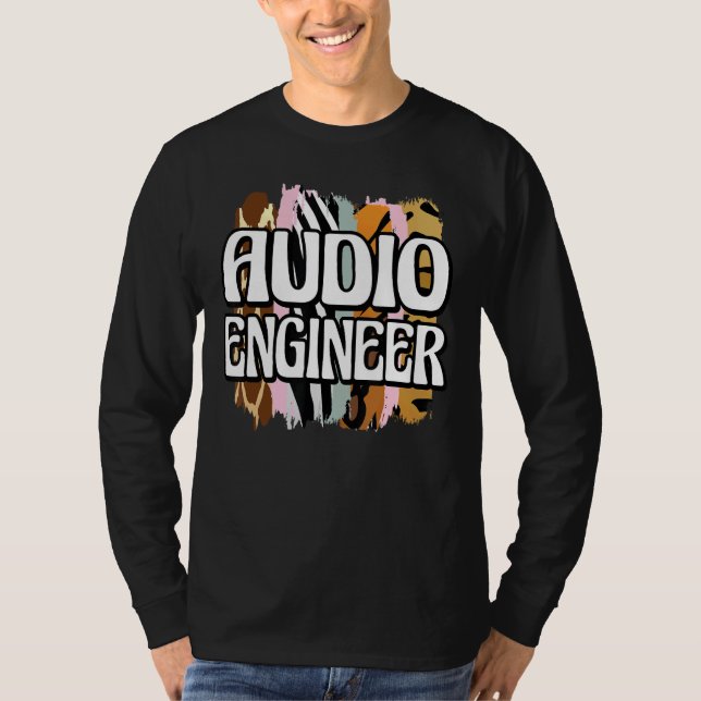 Camiseta Ingeniero de audio Leopard Print (Anverso)