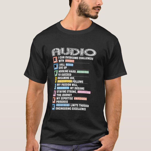 Camiseta Ingeniero de audio Motivacional (Anverso)