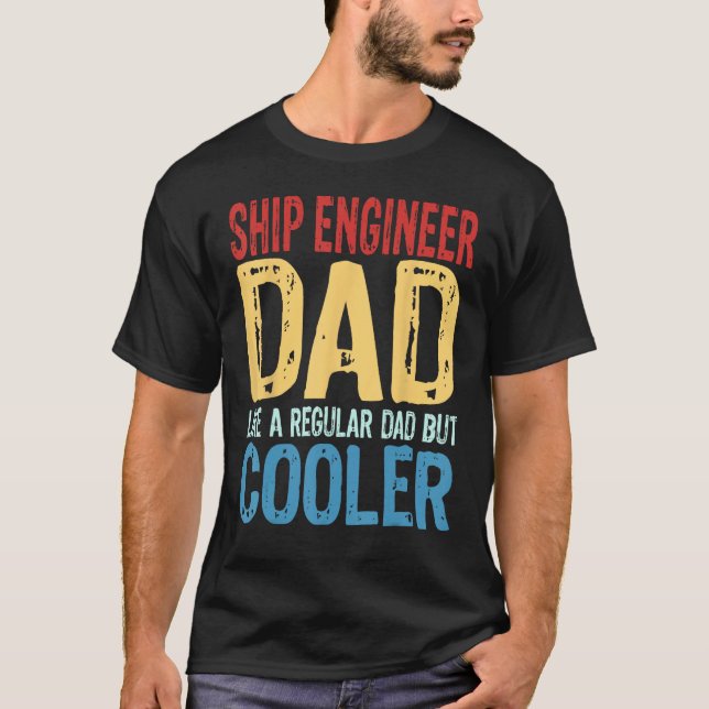 Camiseta Ingeniero de barcos de hombres papá como papá comú (Anverso)