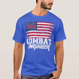 Camiseta Ingeniero de combate con bandera estadounidense en
