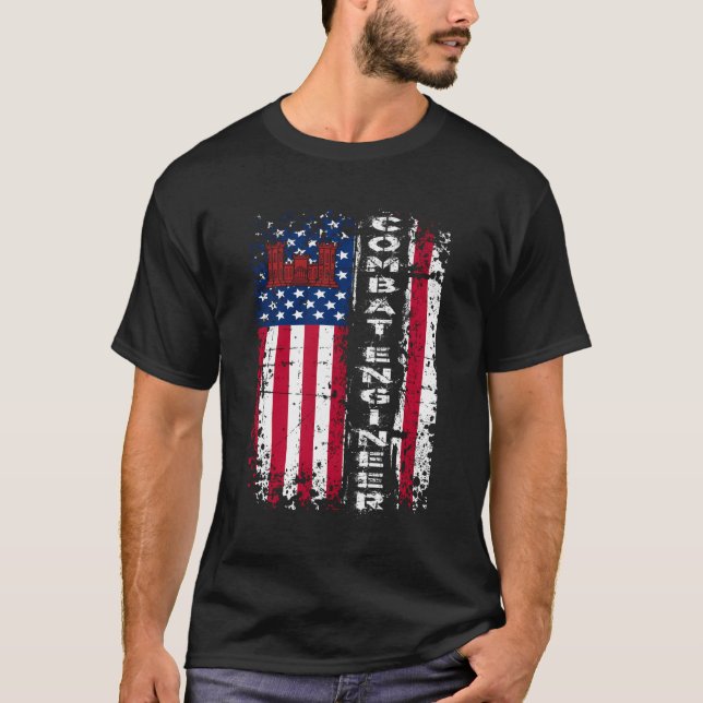 Camiseta Ingeniero De Combate Molesto Ejército De Estados U (Anverso)