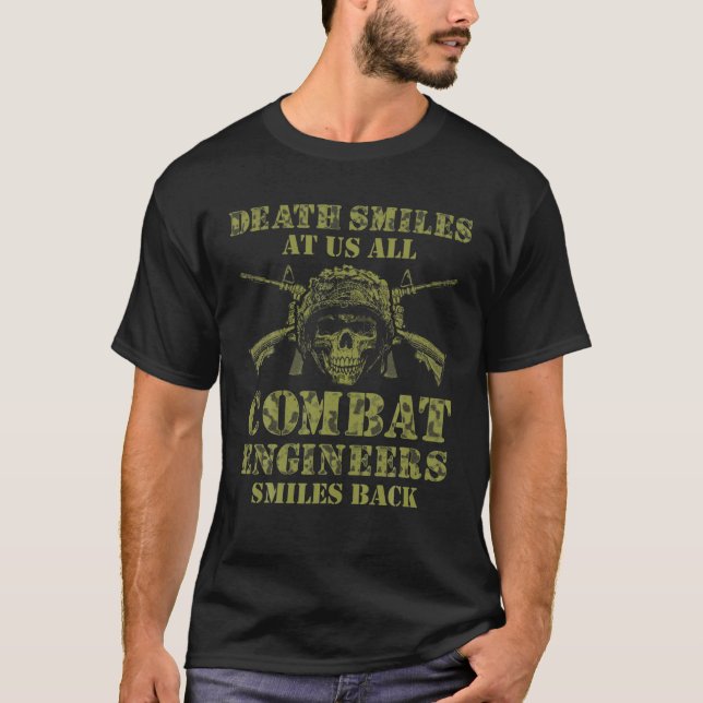 Camiseta Ingeniero de combate sonríe zapatista militar esta (Anverso)
