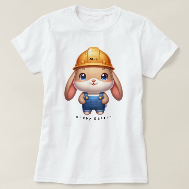 Camiseta Ingeniero de Conejo Cuto Hoppy Easter Nombre Perso (Diseño del anverso)