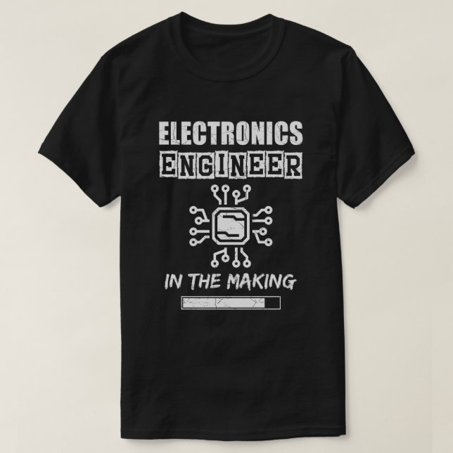 Camiseta Ingeniero de electrónica en producción, textura gr (Diseño del anverso)