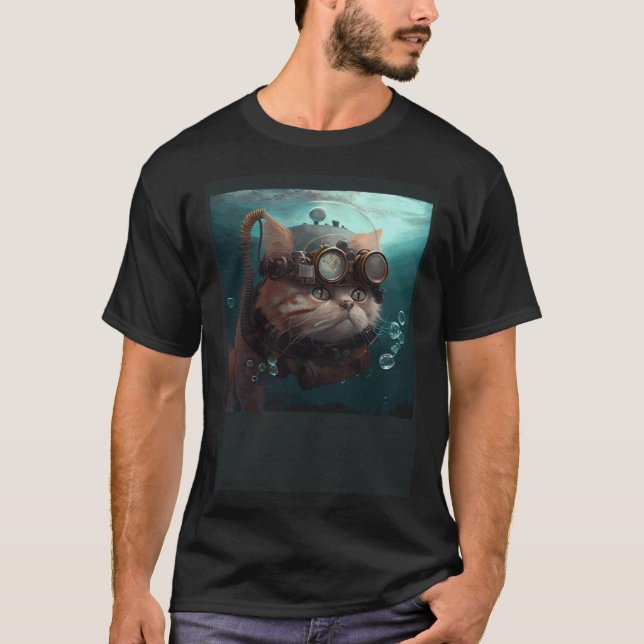 Camiseta Ingeniero de gatos subacuático (Anverso)
