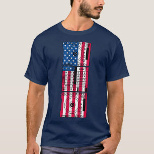 Camiseta Ingeniero de música DJ patriótico de bandera estad