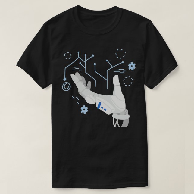 Camiseta Ingeniero de programación de AI mano de robots de  (Diseño del anverso)