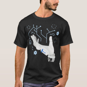 Camiseta Ingeniero de programación de AI mano de robots de 