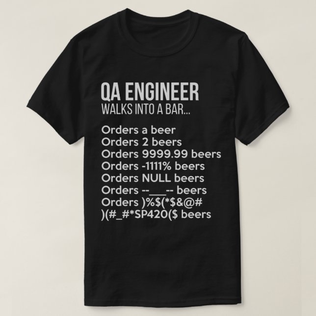 Camiseta Ingeniero De Qa Entró En Una Divertida Depuración  (Diseño del anverso)