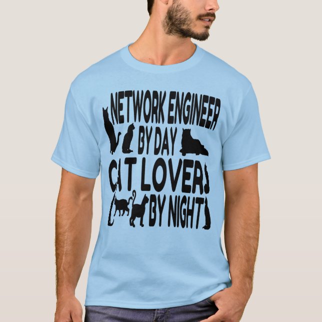 Camiseta Ingeniero de red de Cat Lover (Anverso)