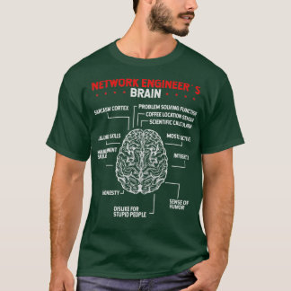 Camiseta Ingeniero de red de servidores cerebrales de ingen