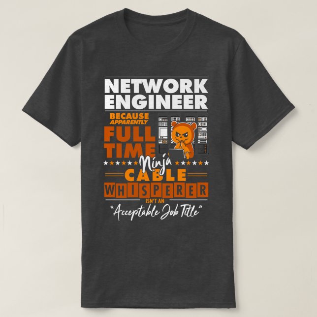 Camiseta Ingeniero de red Ninja Cable Whisperer Funny (Diseño del anverso)