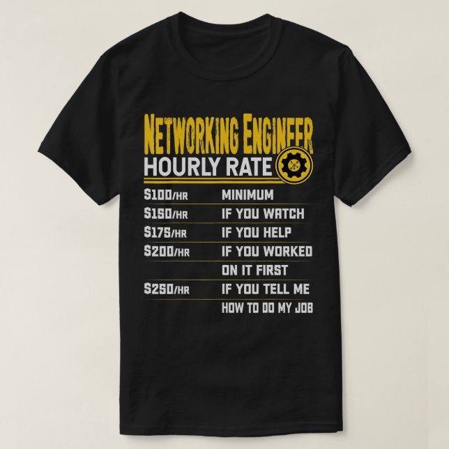 Camiseta Ingeniero de redes de trabajo por hora Rentabilida (Diseño del anverso)