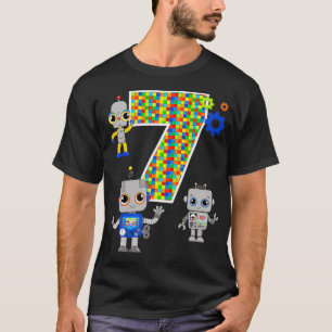 Camiseta Ingeniero de robótica 7 cumpleaños Fiesta STEM 7 a