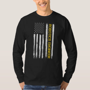 Camiseta Ingeniero de robótica Bandera Americana Gradua de