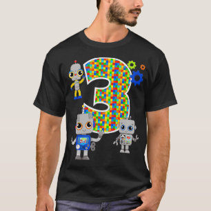Camiseta Ingeniero de robótica tercer cumpleaños Fiesta STE