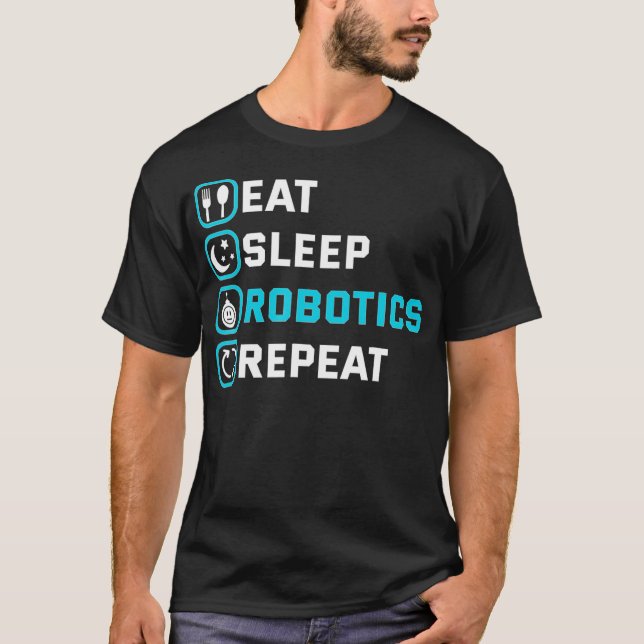 Camiseta Ingeniero de robots repetidos para el sueño de com (Anverso)