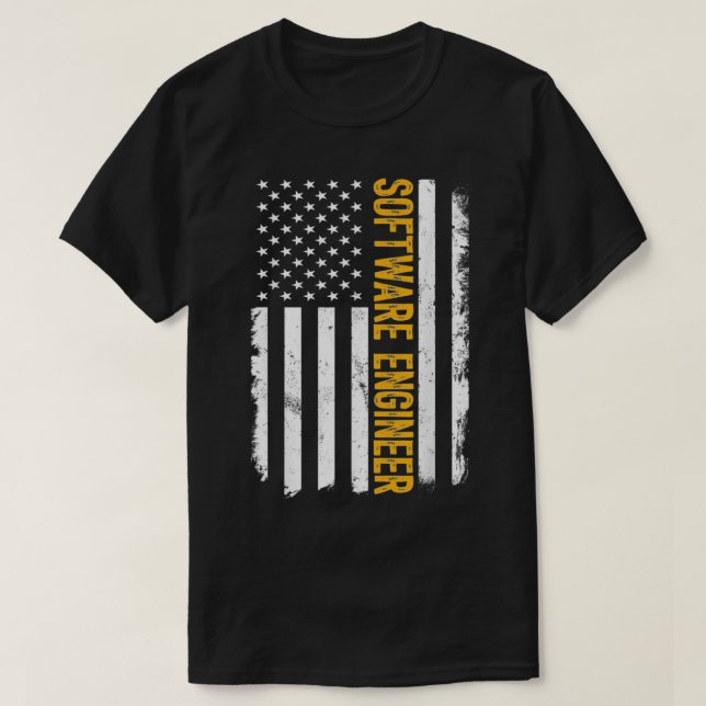 Camiseta Ingeniero de Software, carrera de Bandera American (Diseño del anverso)