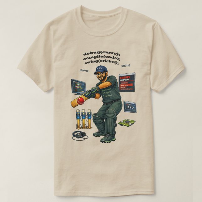 Camiseta Ingeniero de software indio codificador jugando cr (Diseño del anverso)