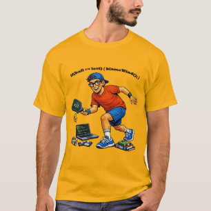 Camiseta Ingeniero de software jugando pickleball con pala
