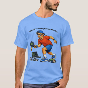 Camiseta Ingeniero de software jugando pickleball con una p
