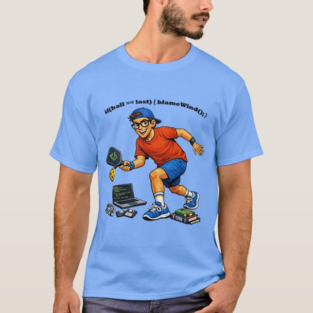 Camiseta Ingeniero de software jugando pickleball con una p (Anverso)