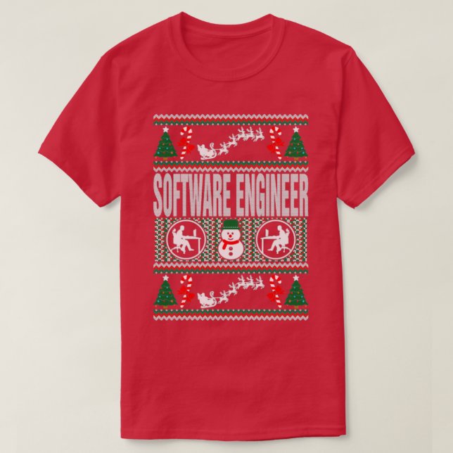 Camiseta Ingeniero de software Merry Job Ugly Navidades Swe (Diseño del anverso)