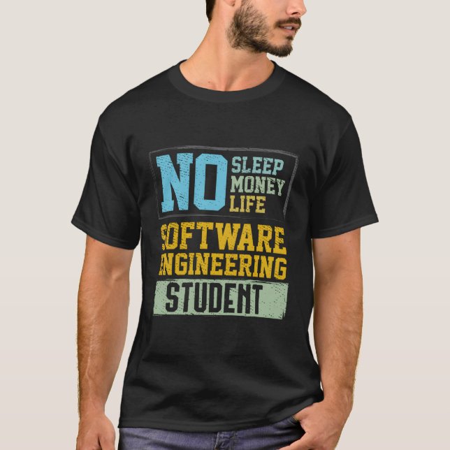 Camiseta Ingeniero de software sin suspensión sin vida en e (Anverso)