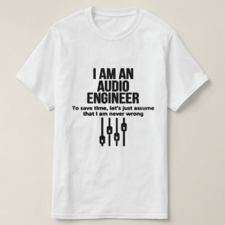 Camiseta Ingeniero de sonido/audio negro/blanco