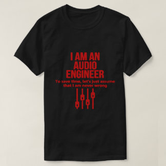 Camiseta Ingeniero de sonido/audio negro/rojo
