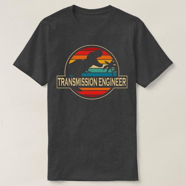 Camiseta Ingeniero de Transmisión Dinosaurio (Diseño del anverso)