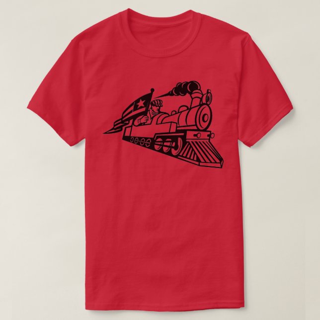 Camiseta Ingeniero de trenes de locomotora de vapor (Diseño del anverso)