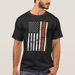 Camiseta Ingeniero Eléctrico Bandera Vertical Estadounidens