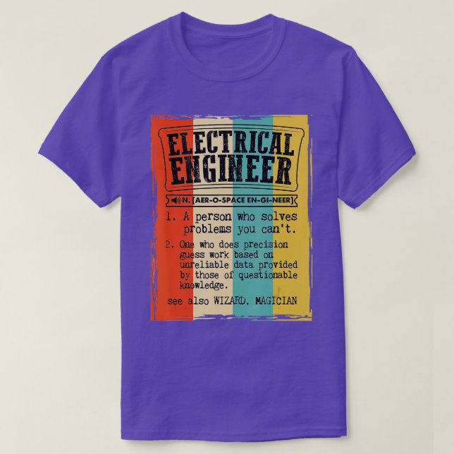 Camiseta Ingeniero Eléctrico Diccionario Definición Gracios (Diseño del anverso)