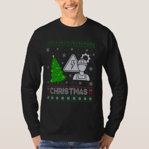 Camiseta Ingeniero Eléctrico Navidad Árbol iluminando a Cri