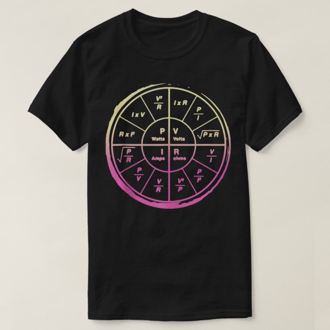 Camiseta Ingeniero Eléctrico Ohms Law Wheel Electrician Tec (Diseño del anverso)