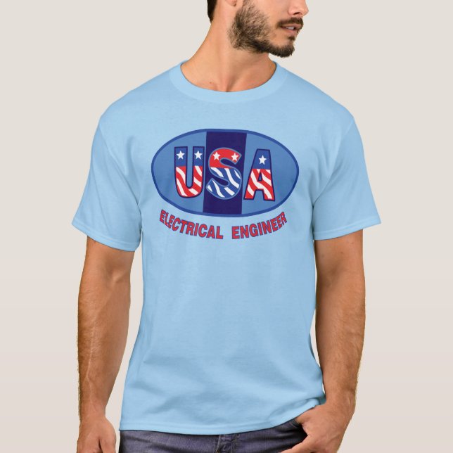 Camiseta Ingeniero eléctrico patriótico (Anverso)