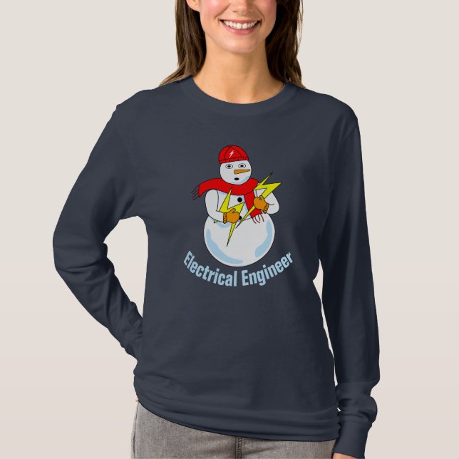 Camiseta Ingeniero eléctrico Snowman T-Shirt (Anverso)