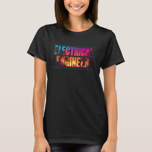 Camiseta Ingeniero Eléctrico Título Profesional Sunset Re