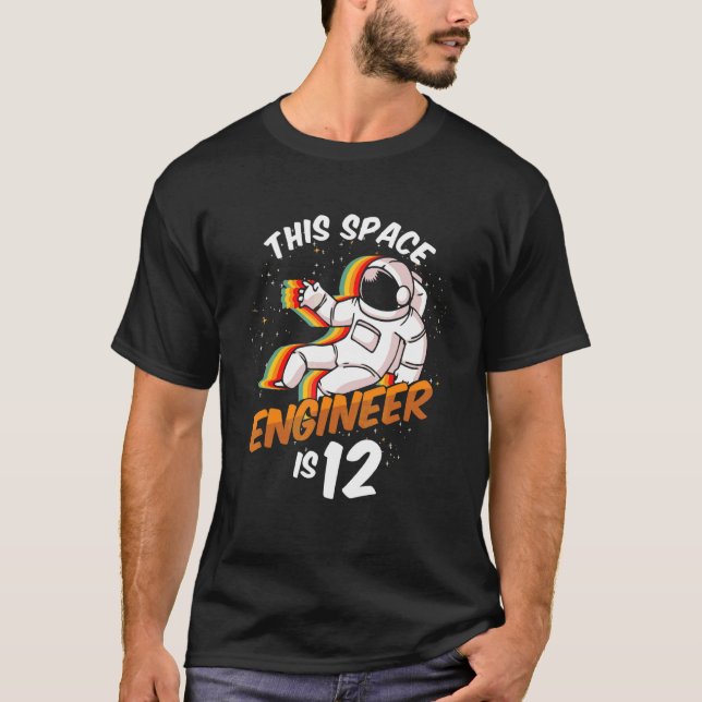 Camiseta Ingeniero Espacio 12 años Astronauta Nacido 2010 D (Anverso)