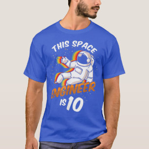 Camiseta Ingeniero Espacio Astronauta 10 años Nacido en 201