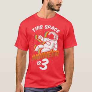 Camiseta Ingeniero Espacio Astronauta de 3 años nacido en 2